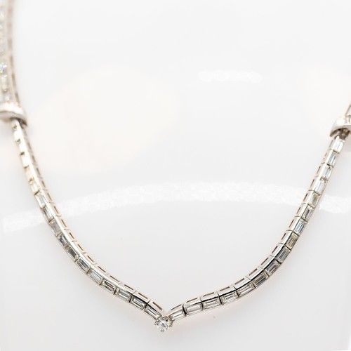 Collier 950 platin baguette - collier,