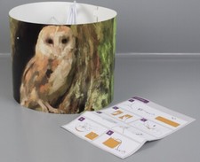 Trommel Pendelleuchte Schleiereule Baumhöhle Eule Lampenschirm Owl Lampe KR2-OW