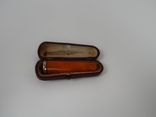 Zigarettenspitze Bernstein Bakelit mit Etui mit 800 Silberring aus Nachlass E374