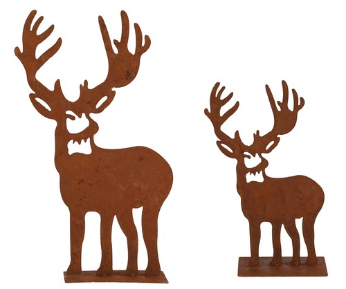 Rostfigur hirsch 2er set - rostfigur,