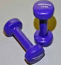 Teamsportbedarf Gymnastik Hanteln Hantelset 2x1,5kg Vinyl Soft dumbbell lila NEU
