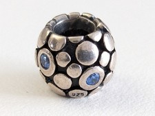 Original Pandora Element Charm Bead Blue Bubbles 925 Silber blaue Steine