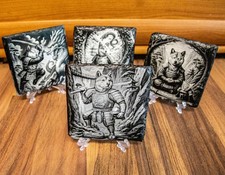 Shiba-Samurai Lasergravur Naturschiefer • Limited Edition für Japan-Fans