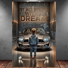 LEINWAND BILD ER XXL ABSTRAKT AUTO MUSTANG GT GRAFFITI BUNT WAND POSTER P1552