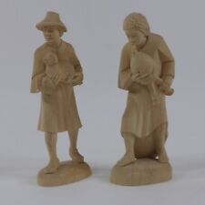 Krippenfiguren Holz geschnitzt Bauernkrippe Hirt Schaf und Dudelsack 15 cm (28)