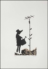 BANKSY * Girl watering