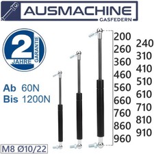 Gasdruckfeder mit Kugelgelenk M8 Kugelpfanne Gasdruckdämpfer 60- 1200N Universal