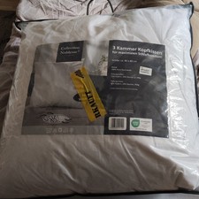 3-Kammer Kopfkissen Feder-Kissen Extra Fest 80x80 Cm