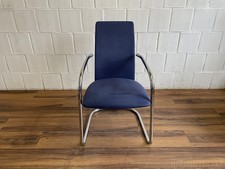 Besucherstuhl blau chrom