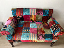 2 sitzer Sofa gebraucht Patchwork bunt leichte Gebrauchsspuren