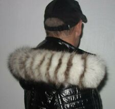 Fuchs Pelz Kapuze Kragen Silberfuchs Fellkragen Parka Jacke Wintermode Schal Neu