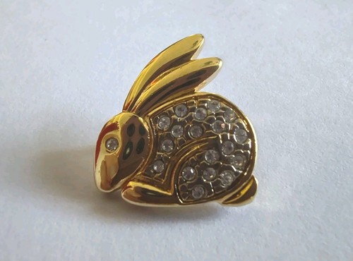 Vintage brosche hase strass - vintage,