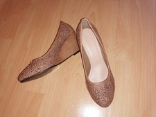 Pumps Keilabsatz Größe 38 camel Braun Strass