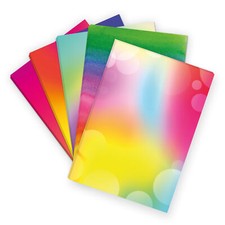 50 Blatt Bastelpapier A4 bunt Papiermix 5 Designs Motivpapier Regenbogen DIY