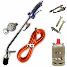 Abflammgerät Gas-Brenner Dachbrenner Unkraut-Vernichter 11kg Gasflasche leer