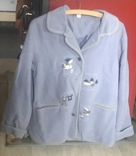 Damenjacke, Wolljanker - Gr. 40/42 - hellblau - Wollmischung - Landhausmode