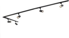 Qazqa Jeana Modernes 1-Phasen-Schienensystem 5-flammig LED GU10 schwarz
