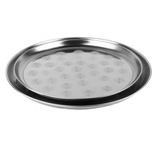2x Serviertablett Edelstahl Rund 35/45cm – Glanz INOX Tafel Tablett Set