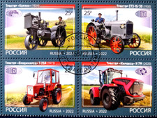 RUSSLAND 2022 Zusammendr,Radtraktoren: Karlik, STZ-15/30, Vladimirets, Kirovets.