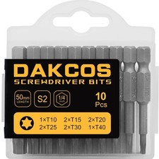 Torx Bit Set, T10-T40, S2