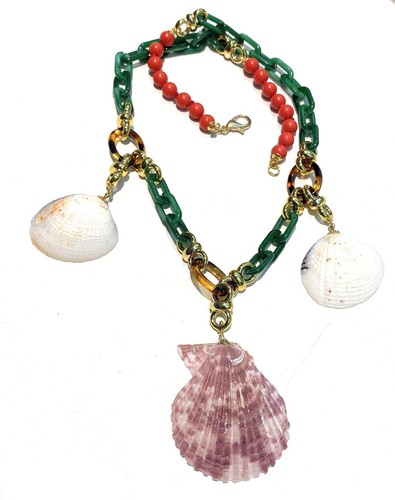 Halskette muscheln natur pasta - natur,