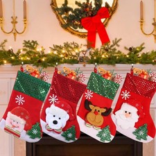 Weihnachtsstrumpf 4er Set Nikolausstrumpf Nikolausstiefel Advent Geschenk Deko