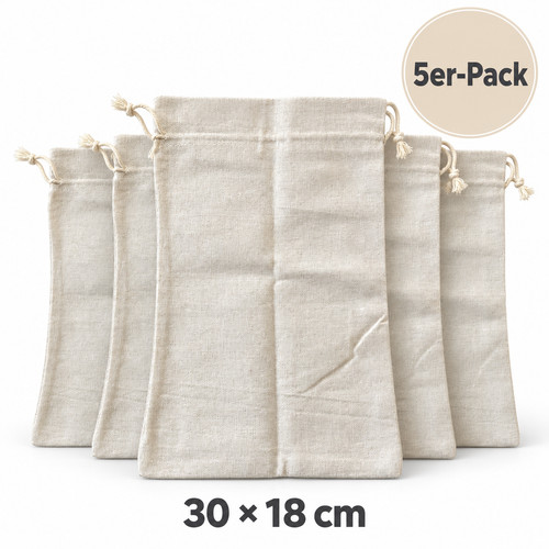 5er pack baumwollbeutel - baumwollbeutel, ×