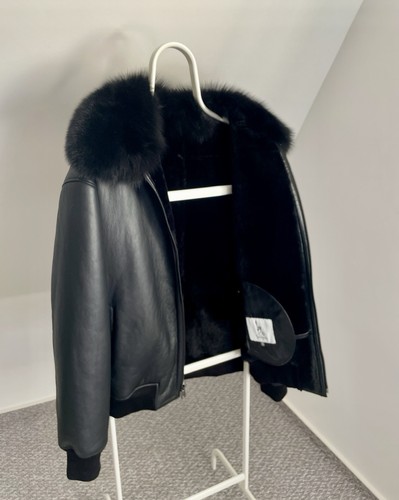Echtleder bomberjacke mit - echtleder,