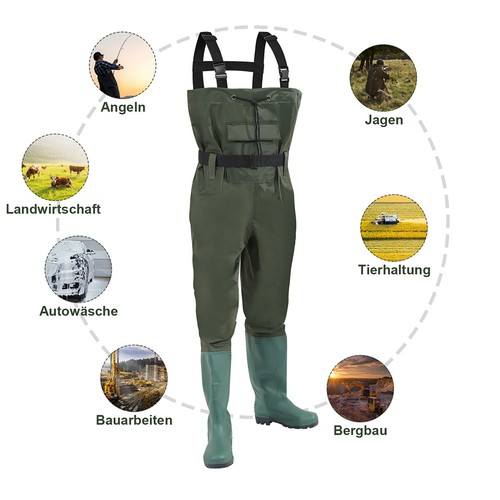 Wading trousers with hook