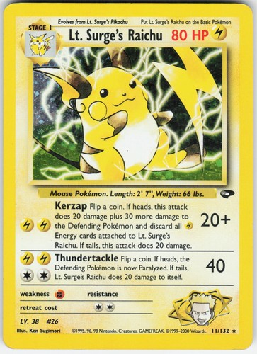 Pokemon surge s raichu - pokemon, lt.