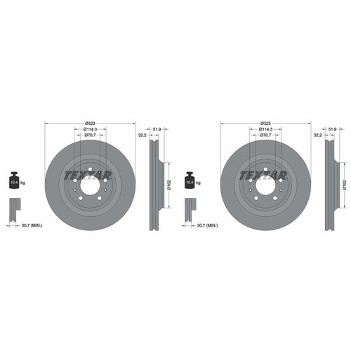 Textar bremsscheiben 323mm - textar,