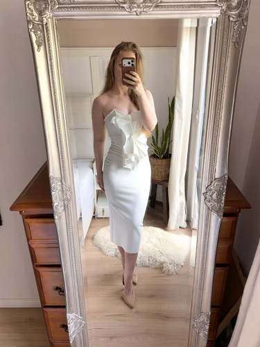 Edles weißes midi kleid weiß - weißes,