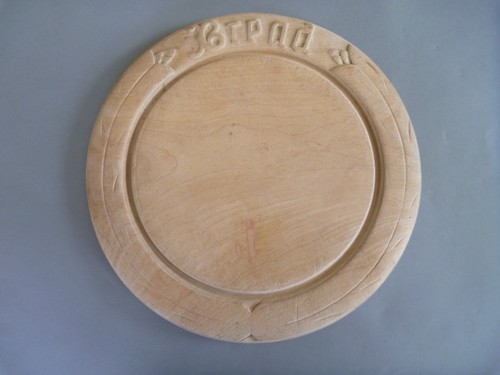 Antikes rundes holz - rundes, brotbrett