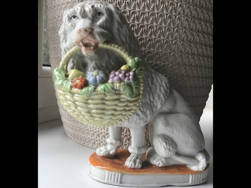 Porzellanfigur hund pudel - hund,