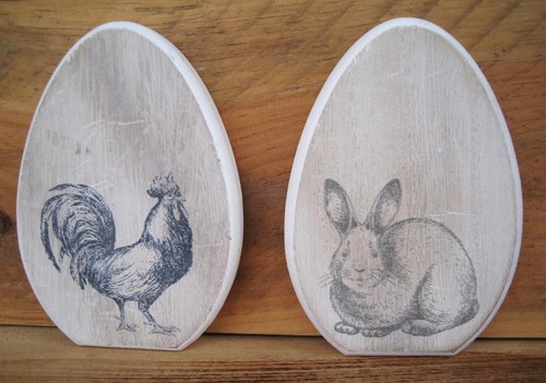 Deko holz hahn oder - holz-ei, "hahn"
