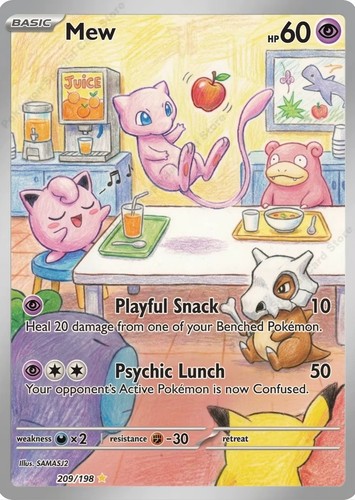 Mew cafeteria fan art pokemon - mew,