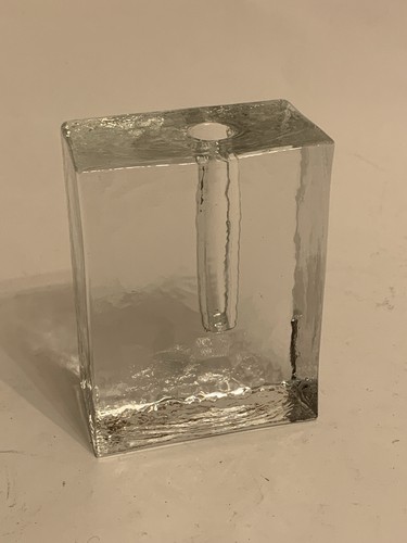 Vintage eisglas blockvase - eisglas,