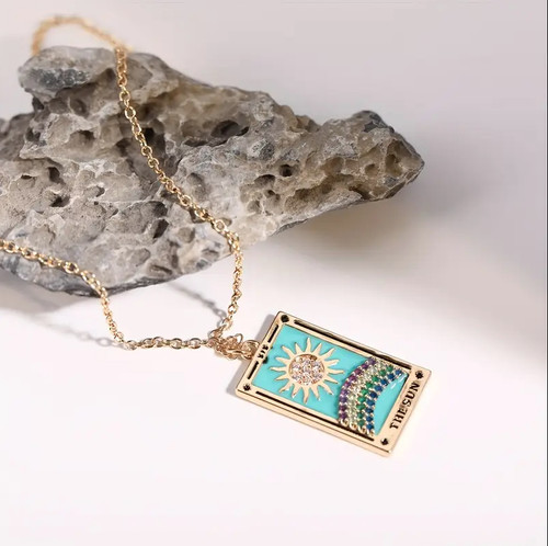 Sonne symbol kette - 14k,