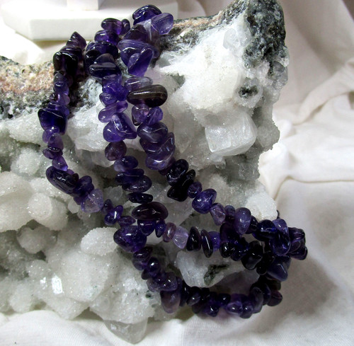 Amethyst edelstein kette - ,