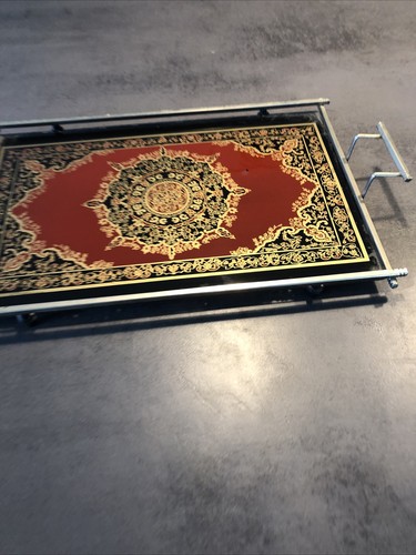Antikes tablett glas - tablett,