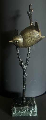 Vogel auf ast bronze andré - auf,