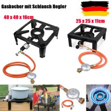 Gaskocher Hockerkocher 8 kW DE/AT Piezo Zünds. 150 cm Schlauch 50 mBar Regler