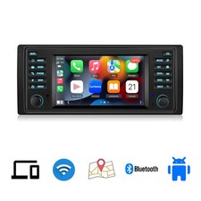 Carplay Autoradio Android GPS Navi SWC BT WIFI DAB+ Für BMW E39 X5 E53 2000-2007