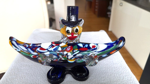 Große glas statue clown - große,