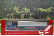 Herpa 1:87 140225 Scania Hauber 142 H Pritsche Planensattelzug in Ovp Nr.5208