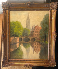 ölgemälde kirche am wasser - am,