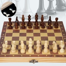 Schach Schachbrett Holz Schachspiel klappbares Brett Holzbox Reiseschach 29x29CM