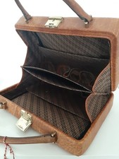 RAR! GOLDPFEIL CARACCIOLA Beauty Bag Kultur Toiiletten Tasche cognac Vintage