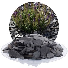 Schicker Mineral Schiefer Ziersplitt schwarz 25 kg Sack Schiefersplitt Platten