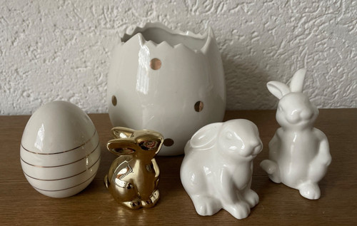 Ostern set weiß gold - ostern,